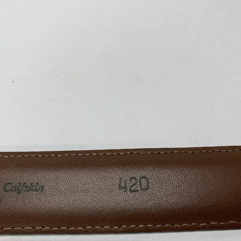 TORINO‎  Men's Black Embossed Italian Calfskin Leather Belt Buckle Size 38